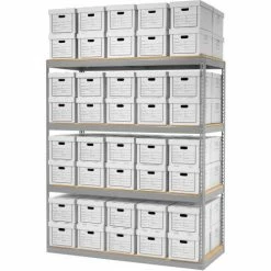 Global Industrial™ Record Storage Open With Boxes 72"W x 30"D x 84"H - Gray