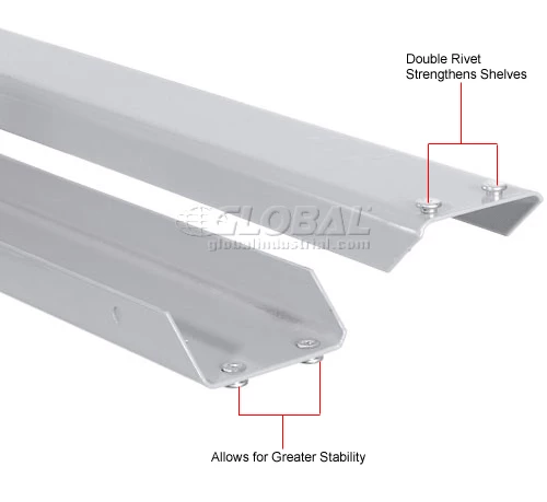 Global Industrial™ 30" Long Gray Double Rivet Beam 5 Global Industrial™ 30" Long Gray Double Rivet Beam - Image 5