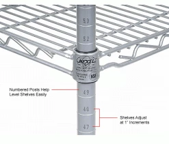 Nexel® Poly-Z-Brite®, 4 Tier, Wire Shelving Starter Unit, 48"W x 21"D x 74"H -Shelving Sales Store 168196 2wco 8