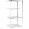 Nexel® Chrome, 4 Tier, Wire Shelving Add-On Unit, 36"W x 30"D x 86"H