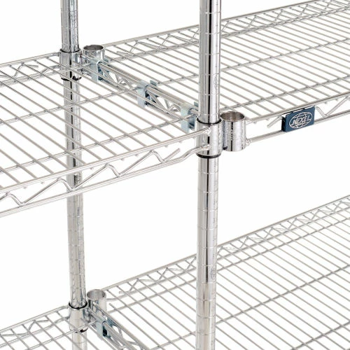 Nexel® Chrome, 4 Tier, Wire Shelving Add-On Unit, 24"W x 14"D x 63"H 2 Nexel® Chrome, 4 Tier, Wire Shelving Add-On Unit, 24"W x 14"D x 63"H - Image 2