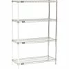 Nexel® Chrome, 4 Tier, Wire Shelving Add-On Unit, 42"W x 14"D x 54"H