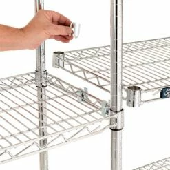 Nexel® Chrome, 4 Tier, Wire Shelving Add-On Unit, 48"W x 14"D x 54"H -Shelving Sales Store 188209 02