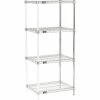 Nexel® Chrome, 4 Tier, Wire Shelving Add-On Unit, 30"W x 18"D x 63"H