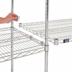 Nexel® Chrome, 4 Tier, Wire Shelving Add-On Unit, 48"W x 24"D x 63"H -Shelving Sales Store 188241 02 1