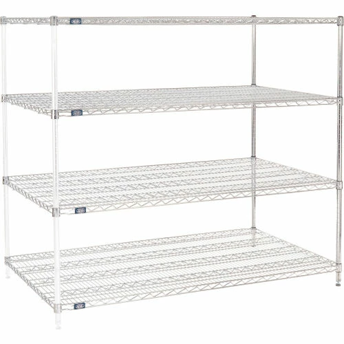 Nexel® Chrome, 4 Tier, Wire Shelving Add-On Unit, 60"W x 36"D x 54"H 1 Nexel® Chrome, 4 Tier, Wire Shelving Add-On Unit, 60"W x 36"D x 54"H