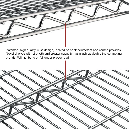 Nexel® Chrome, 4 Tier, Wire Shelving Add-On Unit, 72"W x 18"D x 74"H 8 Nexel® Chrome, 4 Tier, Wire Shelving Add-On Unit, 72"W x 18"D x 74"H - Image 8