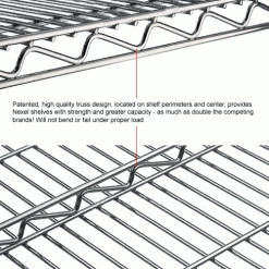 Nexel® Chrome, 4 Tier, Wire Shelving Add-On Unit, 72"W x 24"D x 86"H 16 Nexel® Chrome, 4 Tier, Wire Shelving Add-On Unit, 72"W x 24"D x 86"H -Shelving Sales Store 188296 4wco 47