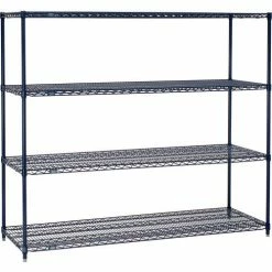 Nexel® Nexelon®, 4 Tier, Wire Shelving Starter Unit, 60"W x 21"D x 74"H