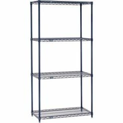 Nexel® Nexelon®, 4 Tier, Wire Shelving Starter Unit, 24"W x 21"D x 74"H