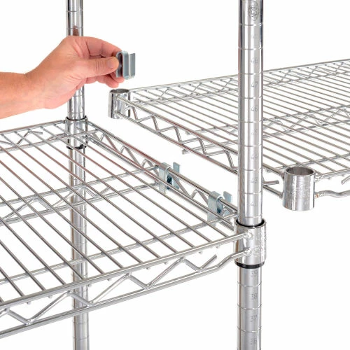 Nexel® Chrome, 4 Tier, Wire Shelving Add-On Unit, 72"W x 18"D x 74"H 3 Nexel® Chrome, 4 Tier, Wire Shelving Add-On Unit, 72"W x 18"D x 74"H - Image 3
