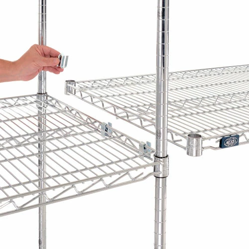 Nexel® Chrome, 4 Tier, Wire Shelving Add-On Unit, 36"W x 24"D x 74"H 3 Nexel® Chrome, 4 Tier, Wire Shelving Add-On Unit, 36"W x 24"D x 74"H - Image 3