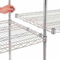 Nexel® Chrome, 4 Tier, Wire Shelving Add-On Unit, 60"W x 24"D x 74"H -Shelving Sales Store 188433 02 1