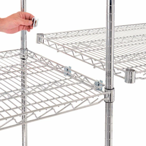 Nexel® Chrome, 4 Tier, Wire Shelving Add-On Unit, 72"W x 24"D x 86"H 3 Nexel® Chrome, 4 Tier, Wire Shelving Add-On Unit, 72"W x 24"D x 86"H - Image 3