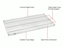 Nexel® S3072C Chrome Wire Shelf 72"W x 30"D -Shelving Sales Store 188540 1wco 1