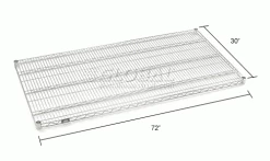 Nexel® S3072C Chrome Wire Shelf 72"W x 30"D -Shelving Sales Store 188543 dim 1