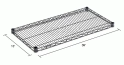 Nexelon™ Wire Shelf 36x18 With Clips -Shelving Sales Store 188550E dim