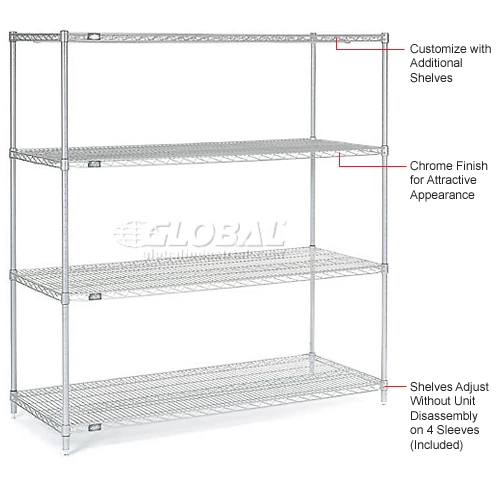 Nexel® S1872C Chrome Wire Shelf 72"W x 18"D 21 Nexel® S1872C Chrome Wire Shelf 72"W x 18"D - Image 21