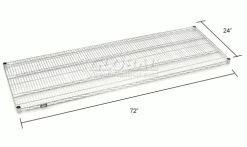 Nexel® S2472C Chrome Wire Shelf 72"W x 24"D -Shelving Sales Store 188564 dim 3