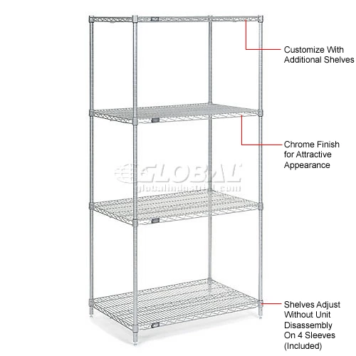 Nexel® S1430C Chrome Wire Shelf 30"W x 14"D 9 Nexel® S1430C Chrome Wire Shelf 30"W x 14"D - Image 9