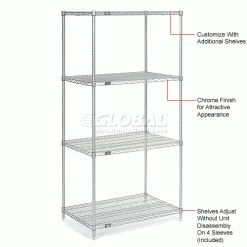 Nexel® S2424C Chrome Wire Shelf 24"W x 24"D -Shelving Sales Store 188565 5wco 21