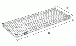 Nexel® S1430C Chrome Wire Shelf 30"W x 14"D 19 Nexel® S1430C Chrome Wire Shelf 30"W x 14"D -Shelving Sales Store 188566 dim 2