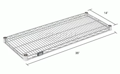 Nexel® S1436C Chrome Wire Shelf 36"W x 14"D -Shelving Sales Store 188567 dim 4