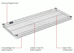 Nexel® S2124C Chrome Wire Shelf 24"W x 21"D 12 Nexel® S2124C Chrome Wire Shelf 24"W x 21"D -Shelving Sales Store 188575GIN 1wco