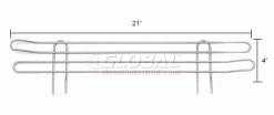Nexel® Chrome Wire Ledge, 21"W x 4"H -Shelving Sales Store 188581 dim