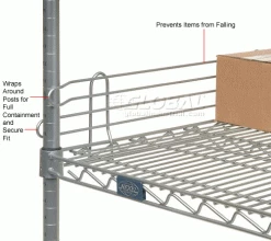 Nexel®, Nexelate® Silver Epoxy Wire Ledge, 18"W x 4"H -Shelving Sales Store 188586 3wco 13