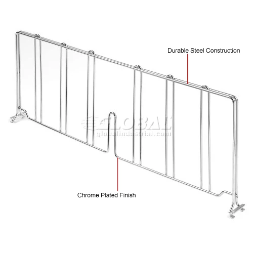 Nexel® Chrome Divider, 18"D x 8"H 3 Nexel® Chrome Divider, 18"D x 8"H - Image 3