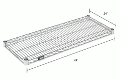 Nexel® S2424Z Poly-Z-Brite® Wire Shelf 24"W x 24"D -Shelving Sales Store 189381 dim