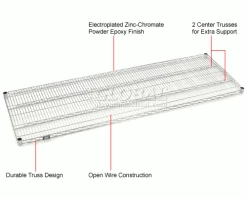 Nexel® S2472Z Poly-Z-Brite® Wire Shelf 72"W x 24"D -Shelving Sales Store 189388 1wco