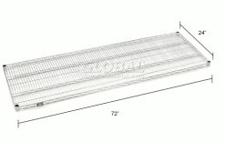 Nexel® S2472Z Poly-Z-Brite® Wire Shelf 72"W x 24"D -Shelving Sales Store 189388 dim 1