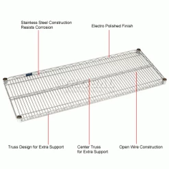 Nexel® Stainless Steel Wire Shelf 48 x 18 with Clips 30 Nexel® Stainless Steel Wire Shelf 48 x 18 with Clips -Shelving Sales Store 189425 1wco