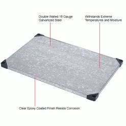 Nexel® Galvanized Steel, 4 Tier, Solid Shelving Starter Unit, 36"Wx18"Dx74"H -Shelving Sales Store 189910 2wco 2