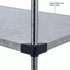 Nexel® Galvanized Steel, 4 Tier, Solid Shelving Starter Unit, 48"Wx24"Dx74"H -Shelving Sales Store 189910 5wco