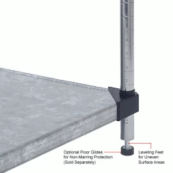 Nexel® Galvanized Steel, 4 Tier, Solid Shelving Starter Unit, 36"Wx18"Dx74"H -Shelving Sales Store 189920 6wco 2