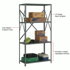 Global Industrial™ Steel Shelving 18 Ga 36"Wx18"Dx73"H Open Clip Style 4 Shelf -Shelving Sales Store 234000A 1wco 4