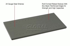 Global Industrial™ Steel Shelving 20 Ga 48"Wx18"Dx73"H Open Clip Style 5 Shelf -Shelving Sales Store 234000A 3wco