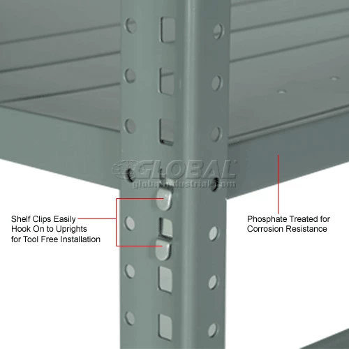 Global Industrial™ Steel Shelving 18 Ga 36"Wx18"Dx73"H Open Clip Style 6 Shelf 21 Global Industrial™ Steel Shelving 18 Ga 36"Wx18"Dx73"H Open Clip Style 6 Shelf - Image 21
