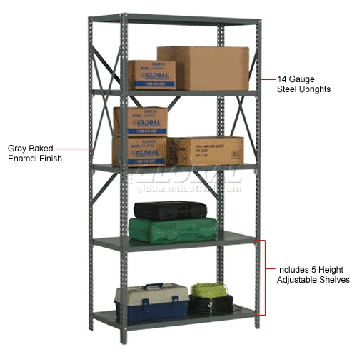Global Industrial™ Steel Shelving 20 Ga 36"Wx12"Dx73"H Open Clip Style 5 Shelf 17 Global Industrial™ Steel Shelving 20 Ga 36"Wx12"Dx73"H Open Clip Style 5 Shelf - Image 17
