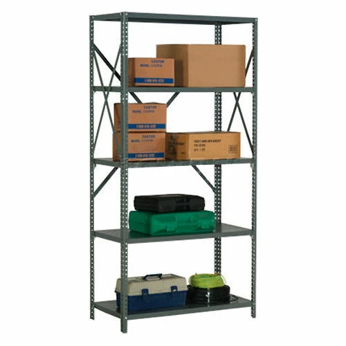 Global Industrial Tri-Boro Klip-It Open Starter, 5 Shelves, 18 Gauge, 48"W x 30"D x 73"H, Dark Gray 1 Global Industrial Tri-Boro Klip-It Open Starter, 5 Shelves, 18 Gauge, 48"W x 30"D x 73"H, Dark Gray