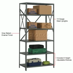 Global Industrial™ Steel Shelving 20 Ga 36"Wx24"Dx73"H Open Clip Style 6 Shelf -Shelving Sales Store 234128A 1wco 1