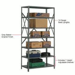 Global Industrial™ Steel Shelving 18 Ga 36"Wx18"Dx73"H Open Clip Style 7 Shelf -Shelving Sales Store 234129A 1wco 1