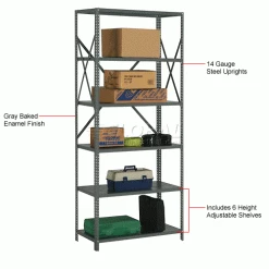 Global Industrial™ Steel Shelving 18 Ga 36"Wx18"Dx85"H Open Clip Style 6 Shelf -Shelving Sales Store 234256A 1wco 8