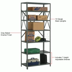 Global Industrial™ Steel Shelving 20 Ga 36"Wx12"Dx85"H Open Clip Style 7 Shelf -Shelving Sales Store 234310A 1wco 3