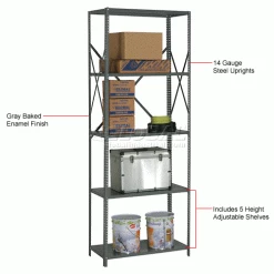 Global Industrial™ Steel Shelving 20 Ga 48"Wx24"Dx97"H Open Clip Style 5 Shelf -Shelving Sales Store 234374A 1wco 2