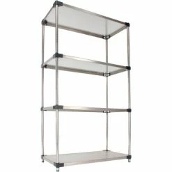 Nexel® Solid Stainless Steel, 4 Tier, Starter Unit, 36"W x 18"D x 63"H -Shelving Sales Store 235360 10