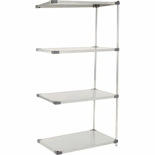 Nexel® Solid Stainless Steel, 4 Tier, Add-On Unit, 36"W x 18"D x 74"H 1 Nexel® Solid Stainless Steel, 4 Tier, Add-On Unit, 36"W x 18"D x 74"H
